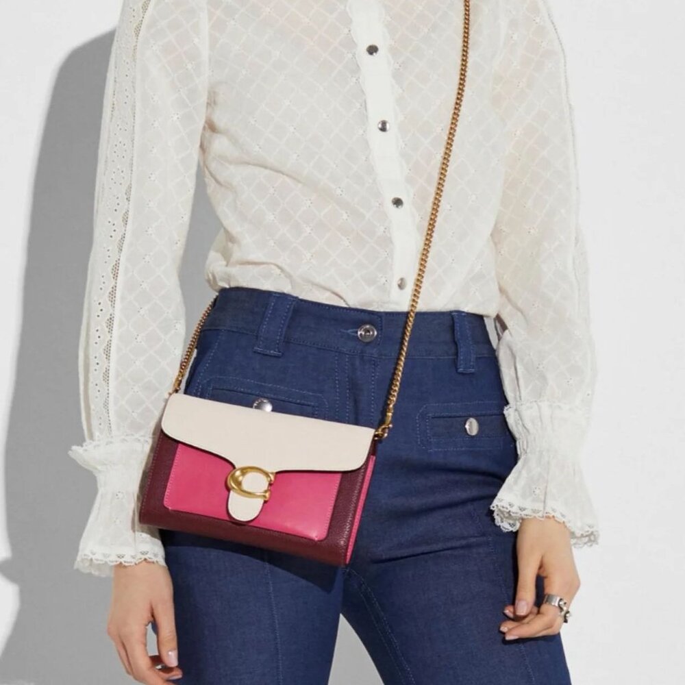 Coach Tabby Chain Clutch In Colorblock